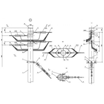 IEK Опора Кд16 деревянная концевая двухцепная - ASIP-DER-OPR-302-00-52